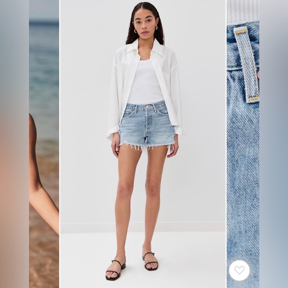 Agolde Light Blue Denim Parker Cutoff Shorts - Swapmeet